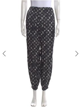 Louis Vuitton Black & White Monogram Track Joggers